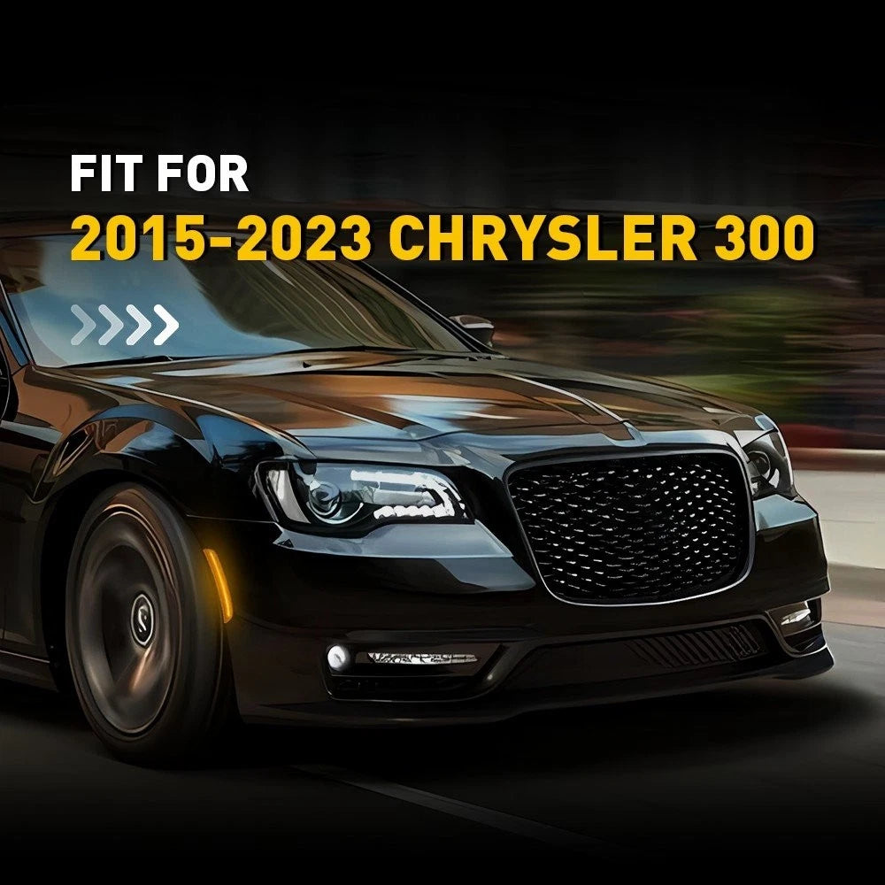 2x Amber LED Front Side Marker Lamps Reflector Lights For 2015-23 Chrysler 300 A 6B93BC-57