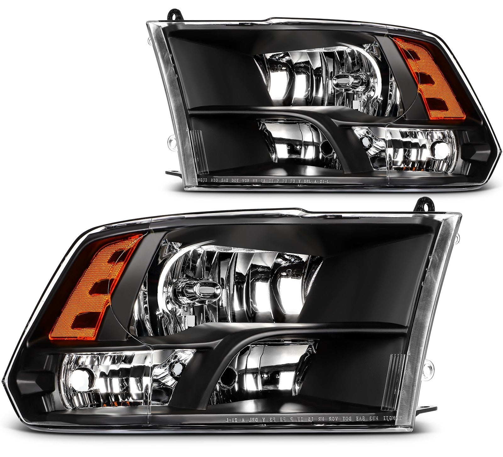 ECCPP Headlights Assembly For Dodge Ram 1500 2500 3500 2009-2018 Pair Black 6B93BC-57