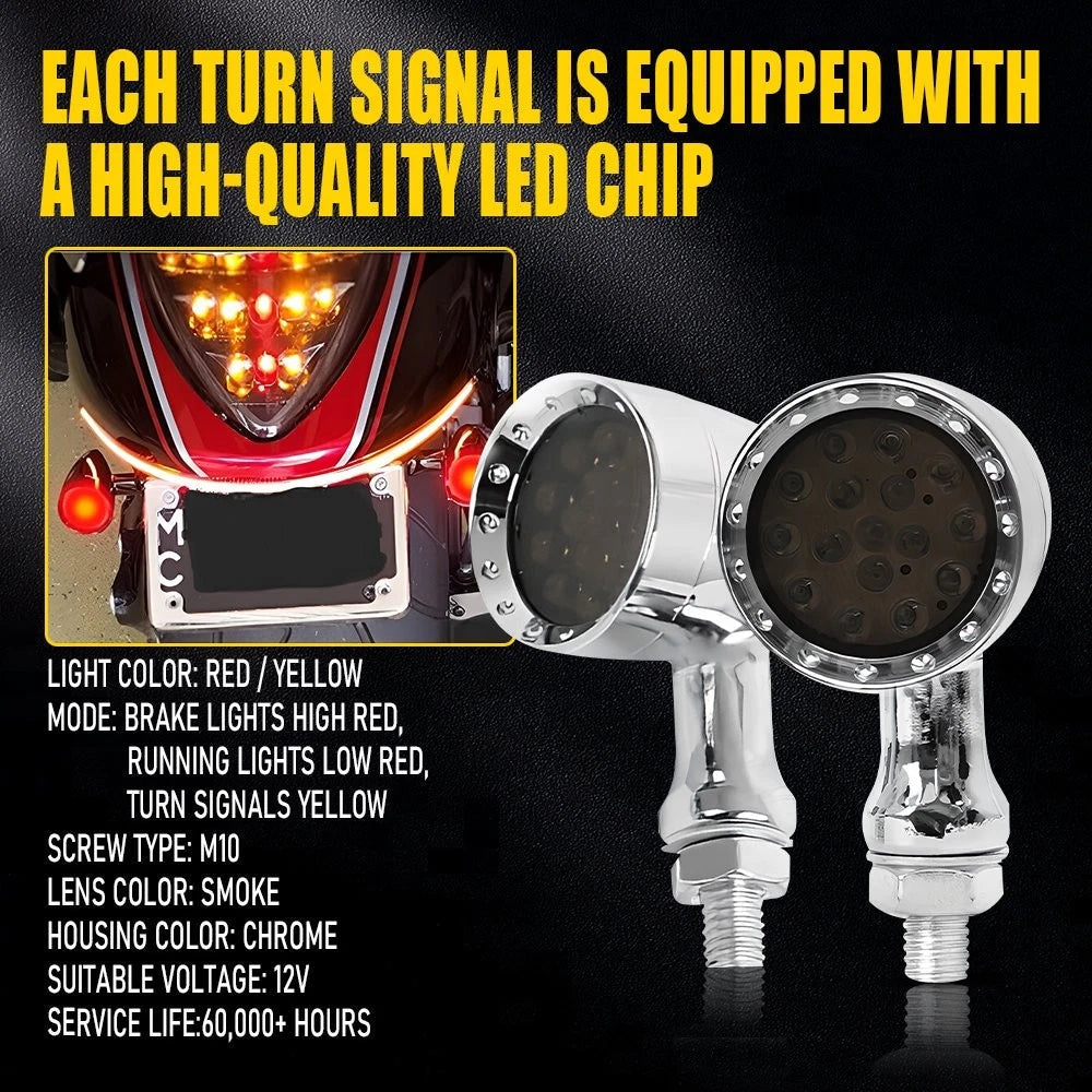 2X Amber LED Motorcycle Turn Signal Indicator Bullet Light Brake Stop DRL Lamp A 6B93BC-57