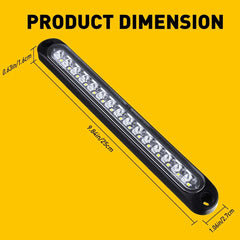 2x 10" White 15LED Truck Sealed Trailer Reverse Backup Bar Light Turn Tail Strip 6B93BC-57
