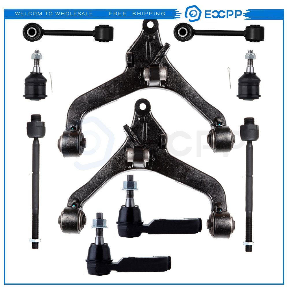 10pcs Front Control Arms Tie Rod Ends For Jeep Liberty 2.4L 3.7L 2002-2004 6B93BC-57