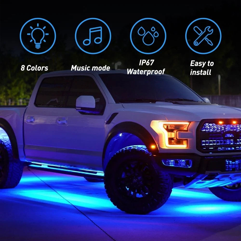 36"/48" LED RGB Strip Under Car Tube Underglow Underbody System Neon Light EOA 6B93BC-57