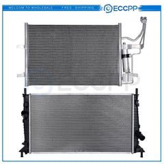 Aluminum Radiator & Condenser Cooling Kit For 04 05 2006 2007 2008 2009 Mazda 3