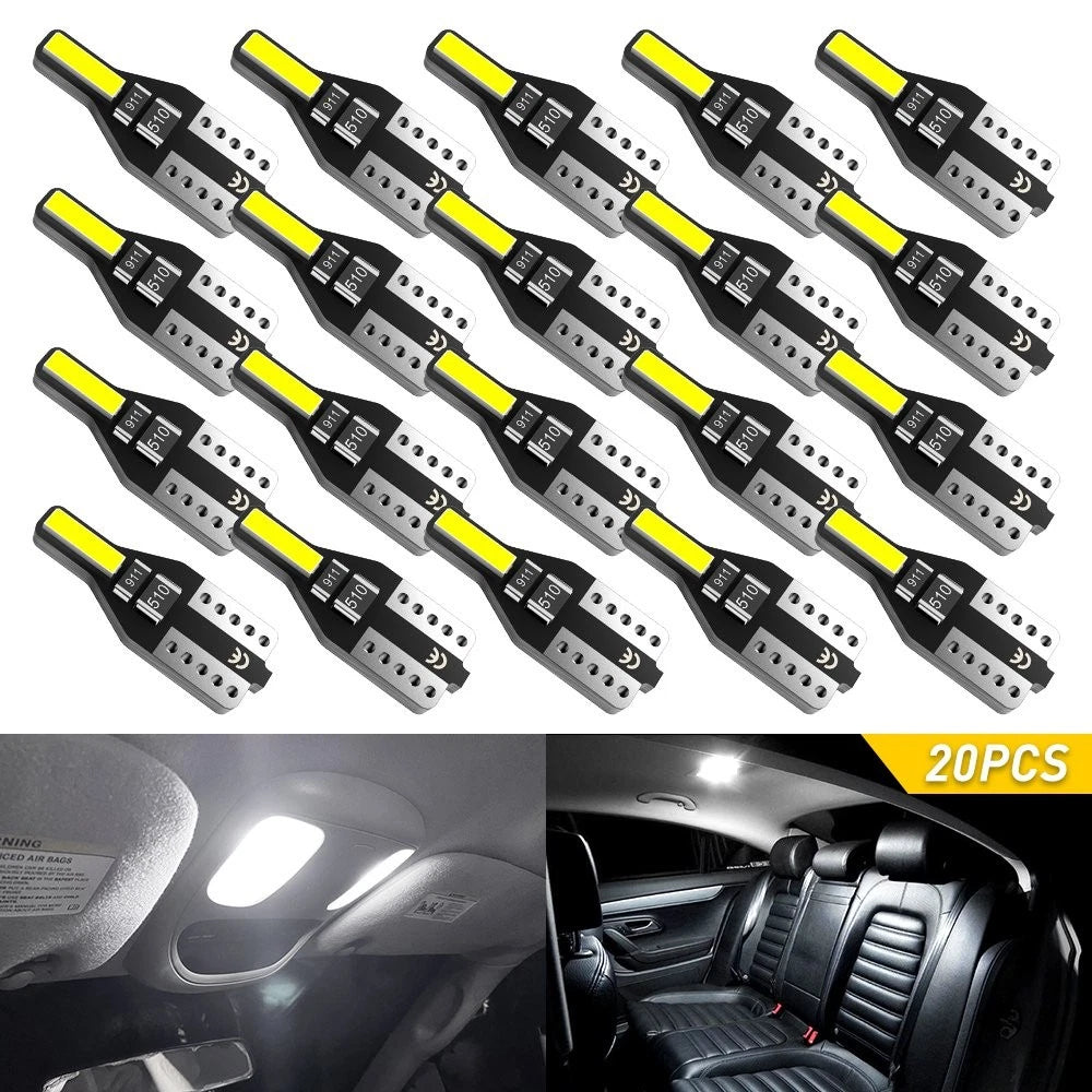 20X T10 LED Lights Bulbs Xenon White 192 168 194 2825 W5W Super Bright 6000K EOA 6B93BC-57