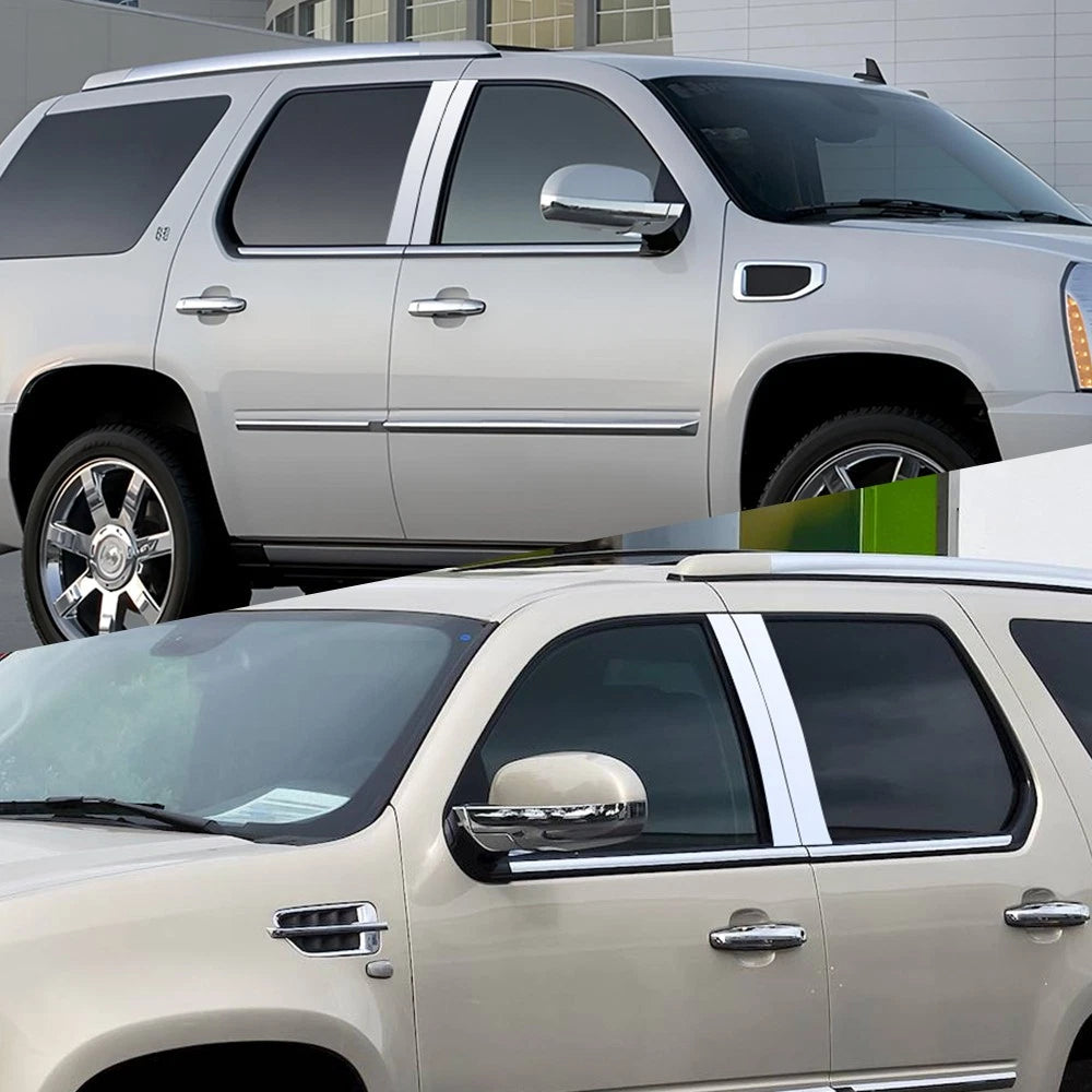 4pcs Set Chrome Pillar Posts For Cadillac Escalade 2007-2014 Door Trim Cover Kit 6B93BC-57