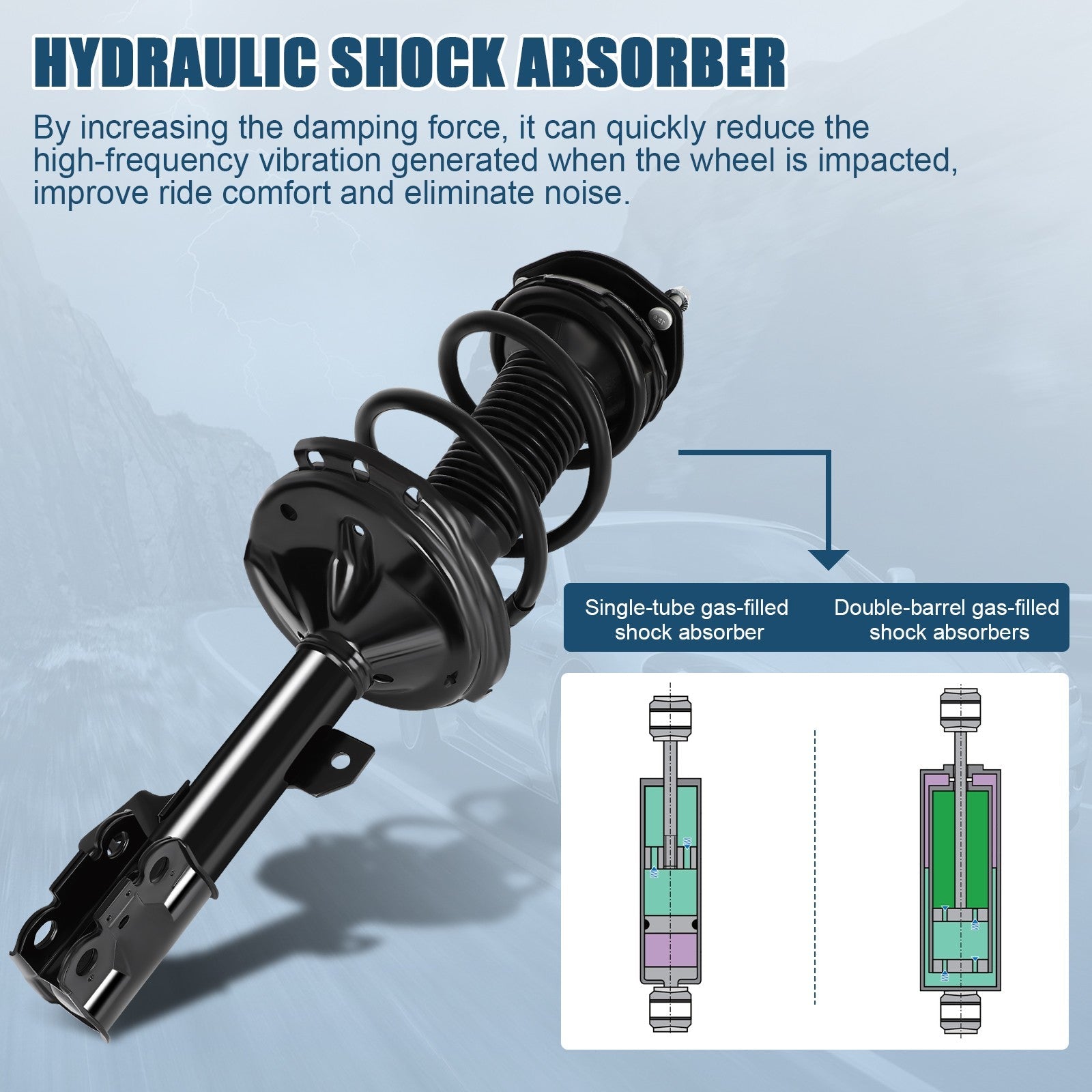 Complete Front Struts Coil Spring Assembly for 2001-2003 Toyota Highlander L4 V6 6B93BC-57
