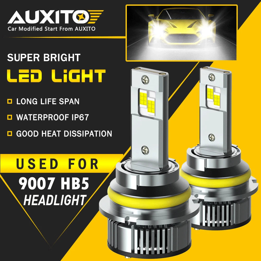 CANBUS 9007 HB5 LED Headlight Super Bright Bulbs Kit White 24000LM High/Low Beam 6B93BC-57