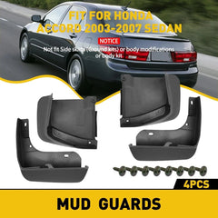 4PCS Splash Mud Flaps Guards Front Rear Fits For 2003-2007 Honda Accord Sedan 6B93BC-57