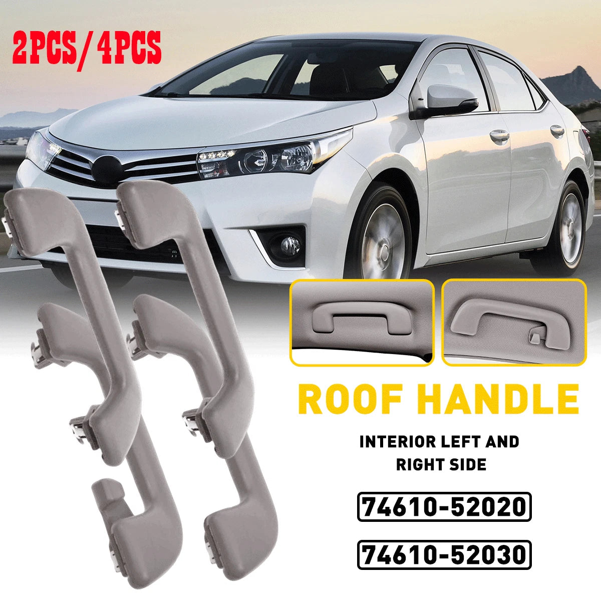 Front Rear Handle Inner Roof Ceiling Pull Grab For Toyota Yaris Corolla Rav4 USA 6B93BC-57