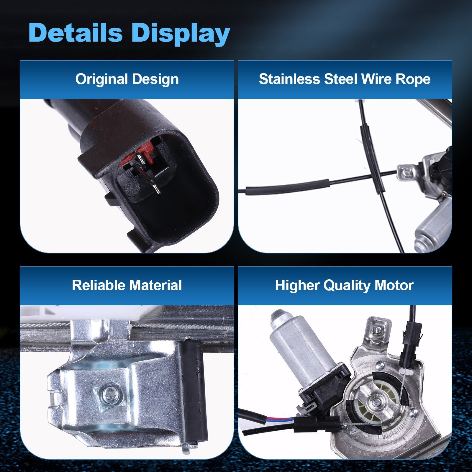 For 2006-2008 Lincoln Mark LT Front LH RH Power Window Regulator With Motor 6B93BC-57