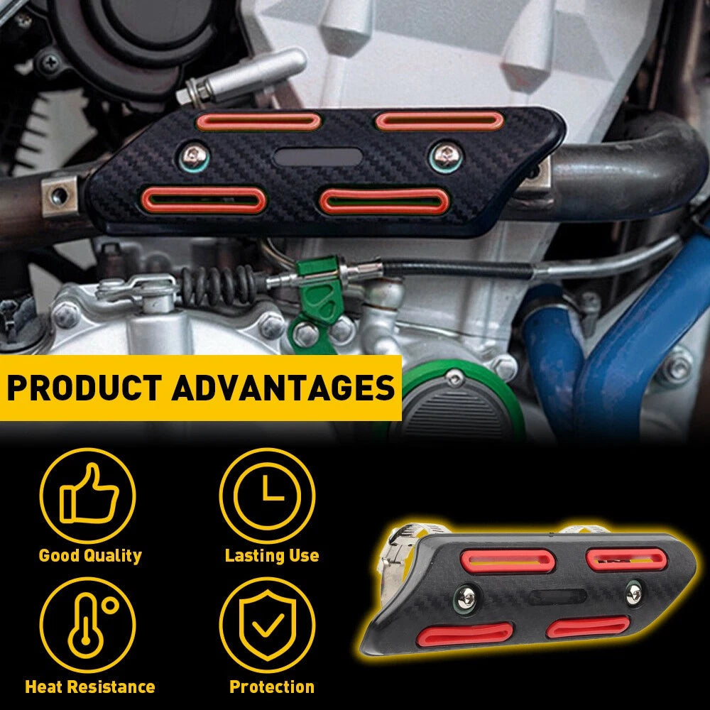 Exhaust Heat Shield Universal Exhaust Motorcycle Pipe Protector Red /Black /Blue 6B93BC-57