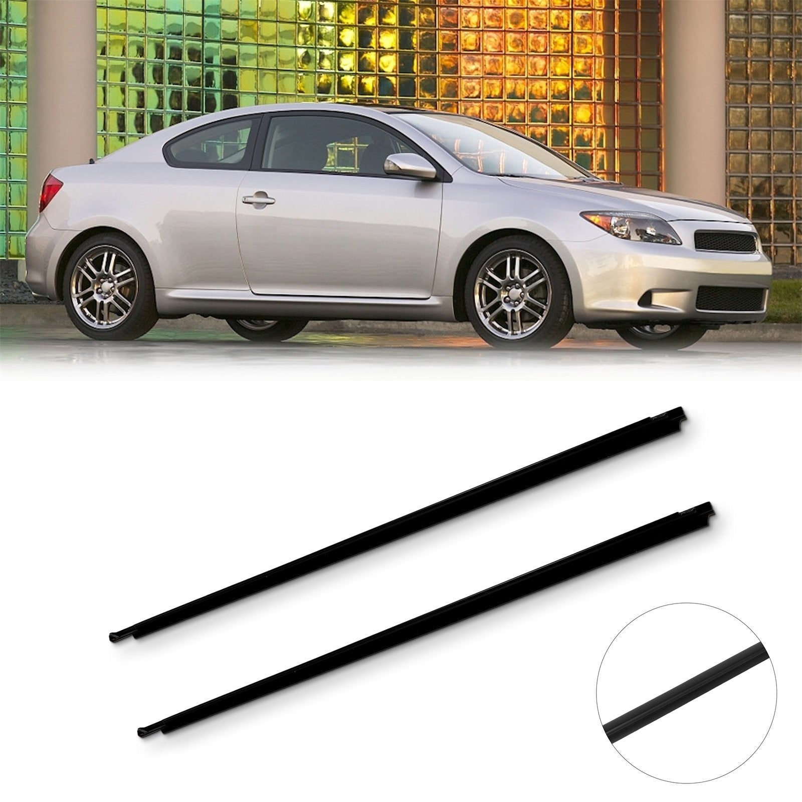 For 2005-2010 Scion TC Pair Front Left & Right Door Window Seal Belt Molding 6B93BC-57