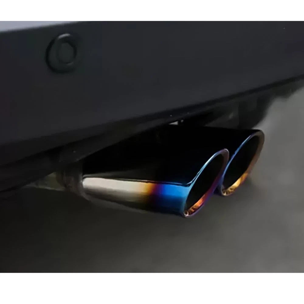 Stainless Car Steel Rear Dual Exhaust Pipe Tail Muffler Tip Throat Straight 2.5" 6B93BC-57