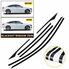6PC Chrome Delete Gloss Black Vinyl Window Trims For Honda Accord 2018-2022 EOA 6B93BC-57