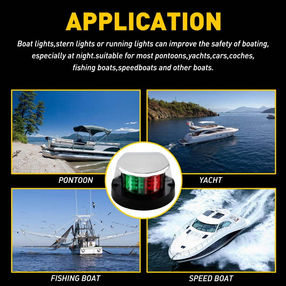 Boat Navigation Lights Red Green LED Marine Navigation Light Boat Bow Light EOA 6B93BC-57