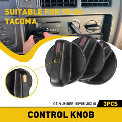 3pcs For 1995-2004 Toyota A/C Tacoma Control Knob Fan Heater Air Condition Set 6B93BC-57