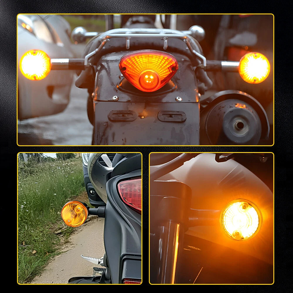 4X CHROME MOTORCYCLE 10MM MOUNTING BOLTS LED TURN SIGNALS LAMP INDICATOR LIGHT A 6B93BC-57