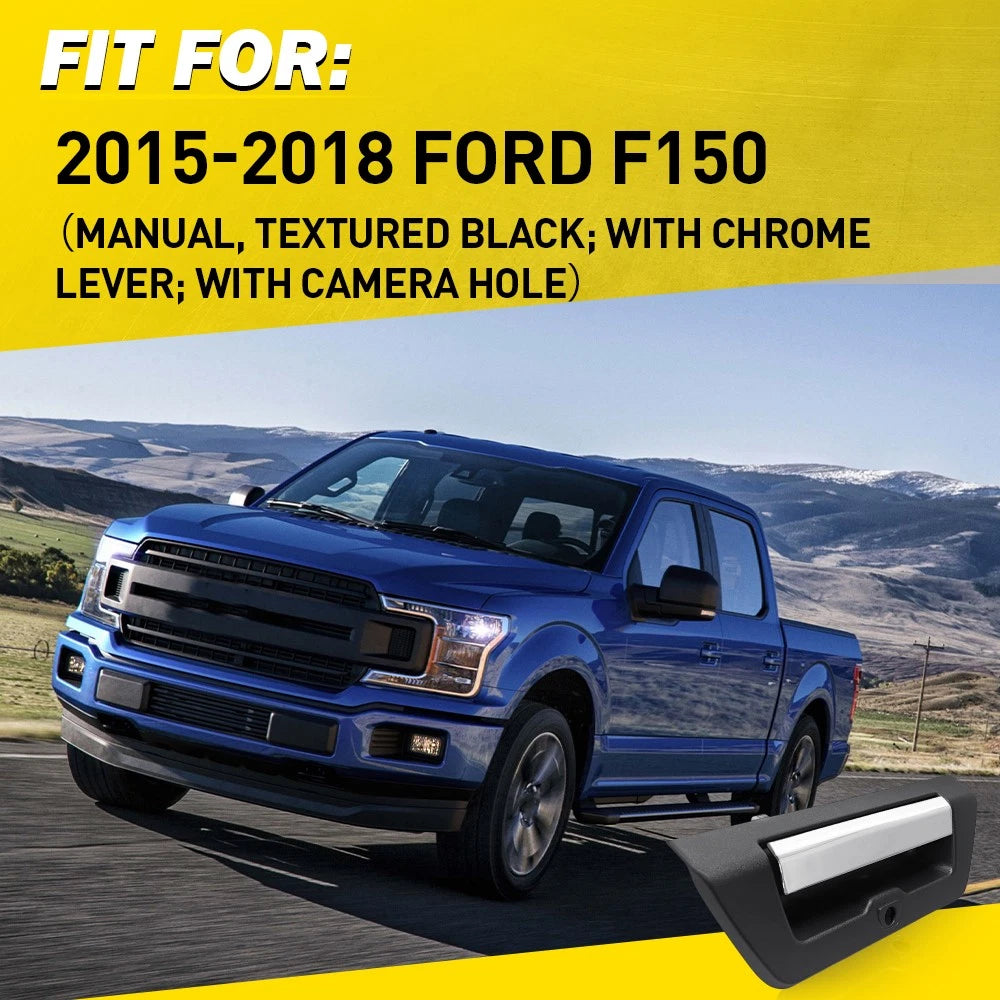 Tailgate Handle W/ Camera Hole For 2015-18 Ford F150 Rear Exterior Door Handle A 6B93BC-57