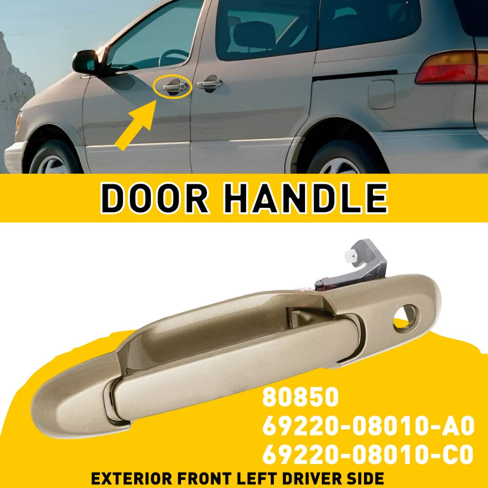 Front Left Driver Exterior Outside Door Handle for Beige 98-03 Toyota Sienna EOA 6B93BC-57