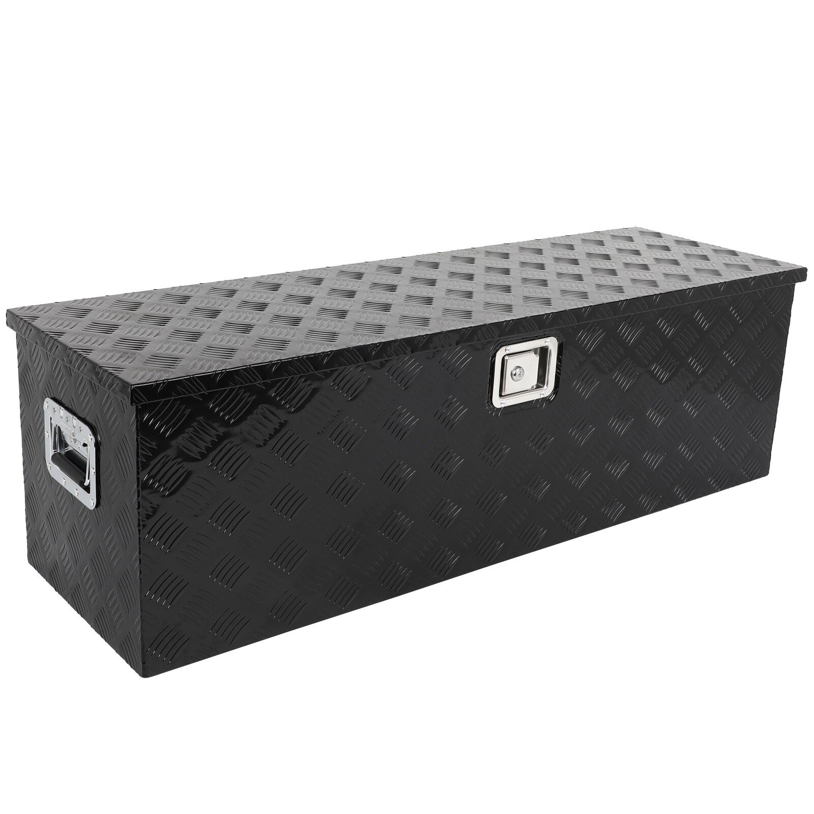 48"X15"X15" BLACK ALUMINUM PICKUP TRUCK TRUNK BED TOOL BOX TRAILER STORAGE+LOCK 6B93BC-57
