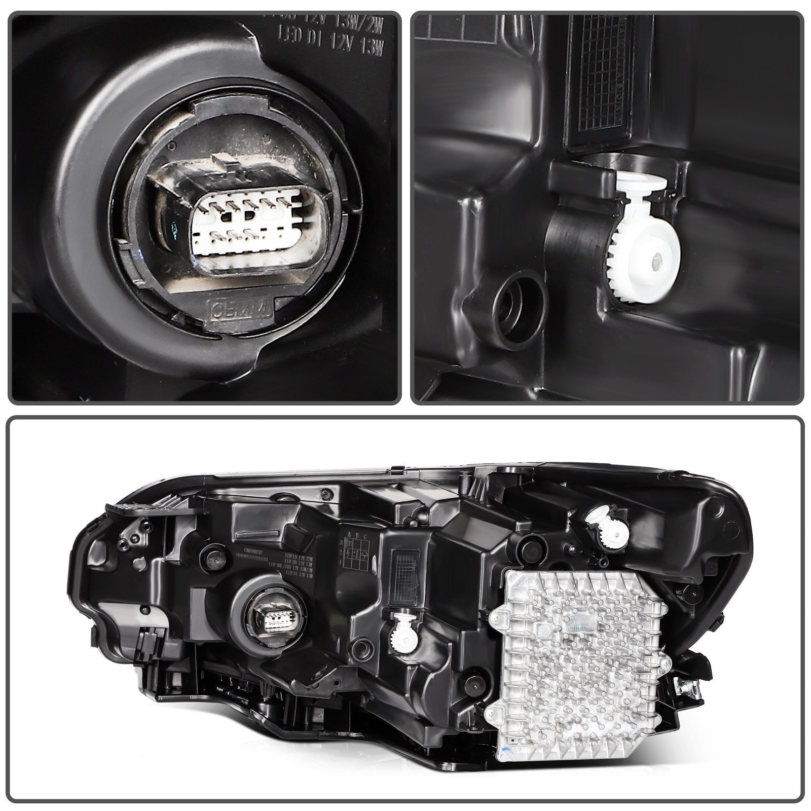 ECCPP LED Headlights Assembly For Jeep Cherokee 2019-2021 Pair Kit Black Amber 6B93BC-57