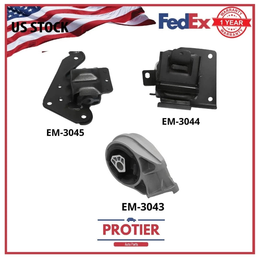 Engine & Trans Mount Fits 3PCS for Chevrolet Pontiac GMC Saturn Car/Truck 93- 08 6B93BC-57