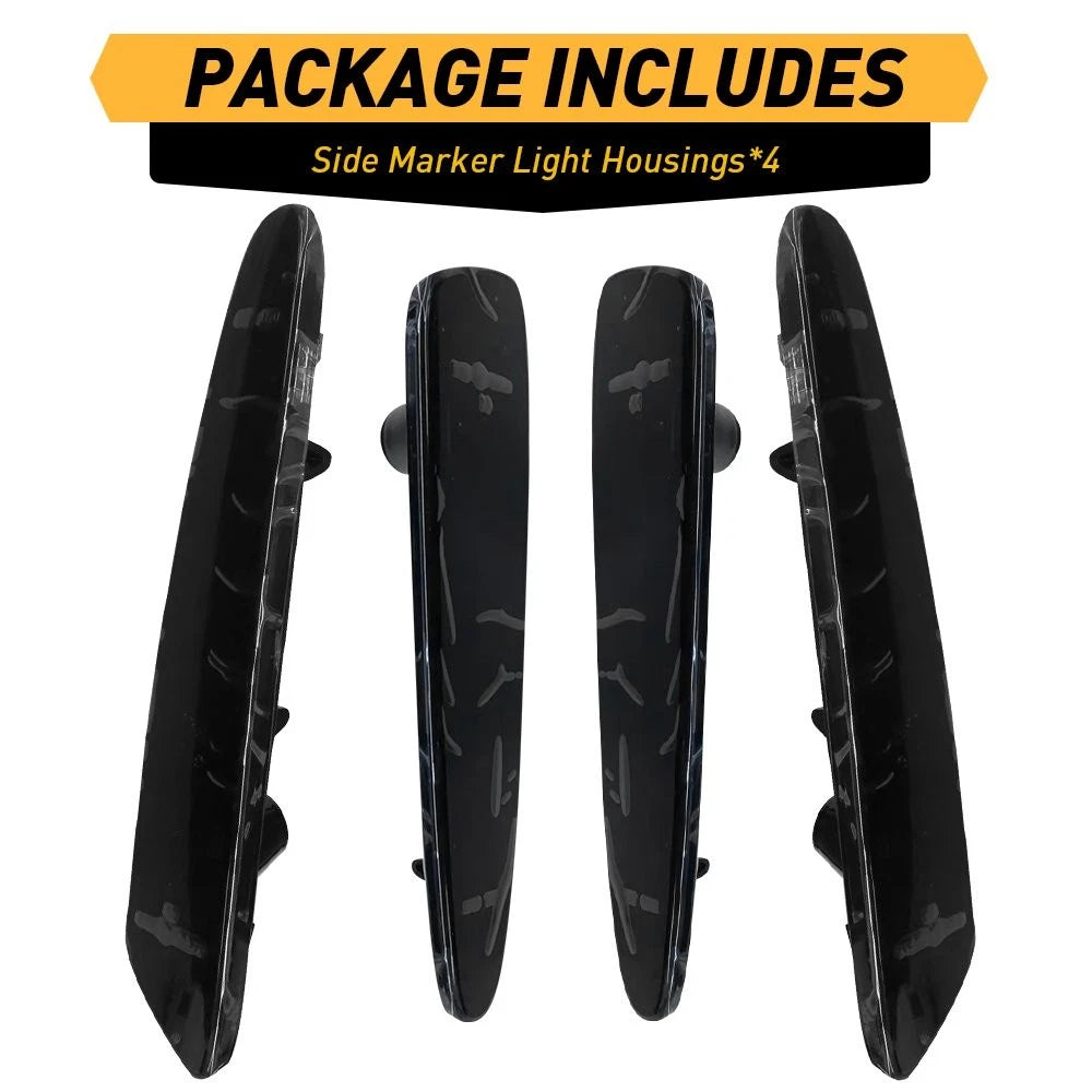 For 2005-2013 Chevy Corvette C6 Front & Rear Side Marker Light Smoke Lens 4pcs A 6B93BC-57