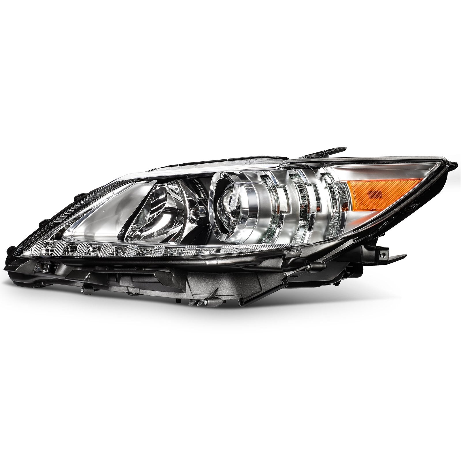 Pair Headlights Assembly For 2013-2015 Lexus ES300h 2.5L ES350 3.5L Black Amber 6B93BC-57