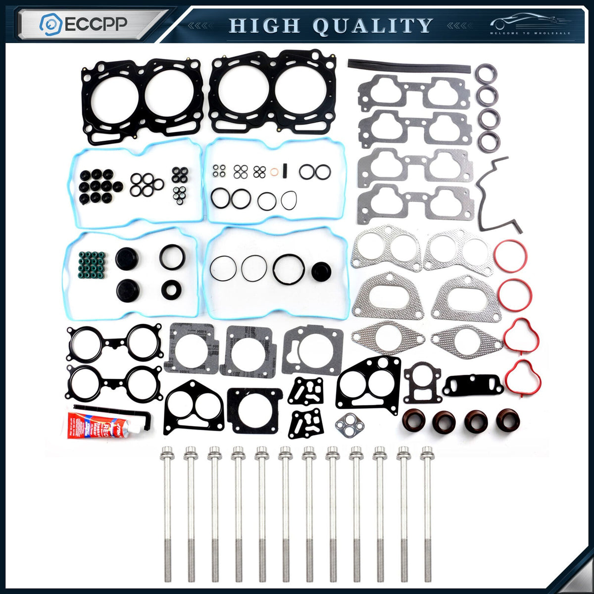 ECCPP MLS Head Gasket Bolts Set For 04-11 Subaru Saab Impreza 2.5L H4 EJ25 ECCPP
