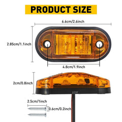 10pcs Amber LED 2.5" Truck Car Trailer RV Side Marker Clearance Lights Lamps EOA 6B93BC-57