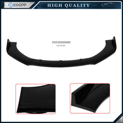 3PC Universal Valance Front Bumper Lip Splitter Chin Spoiler Painted Black PP 6B93BC-57