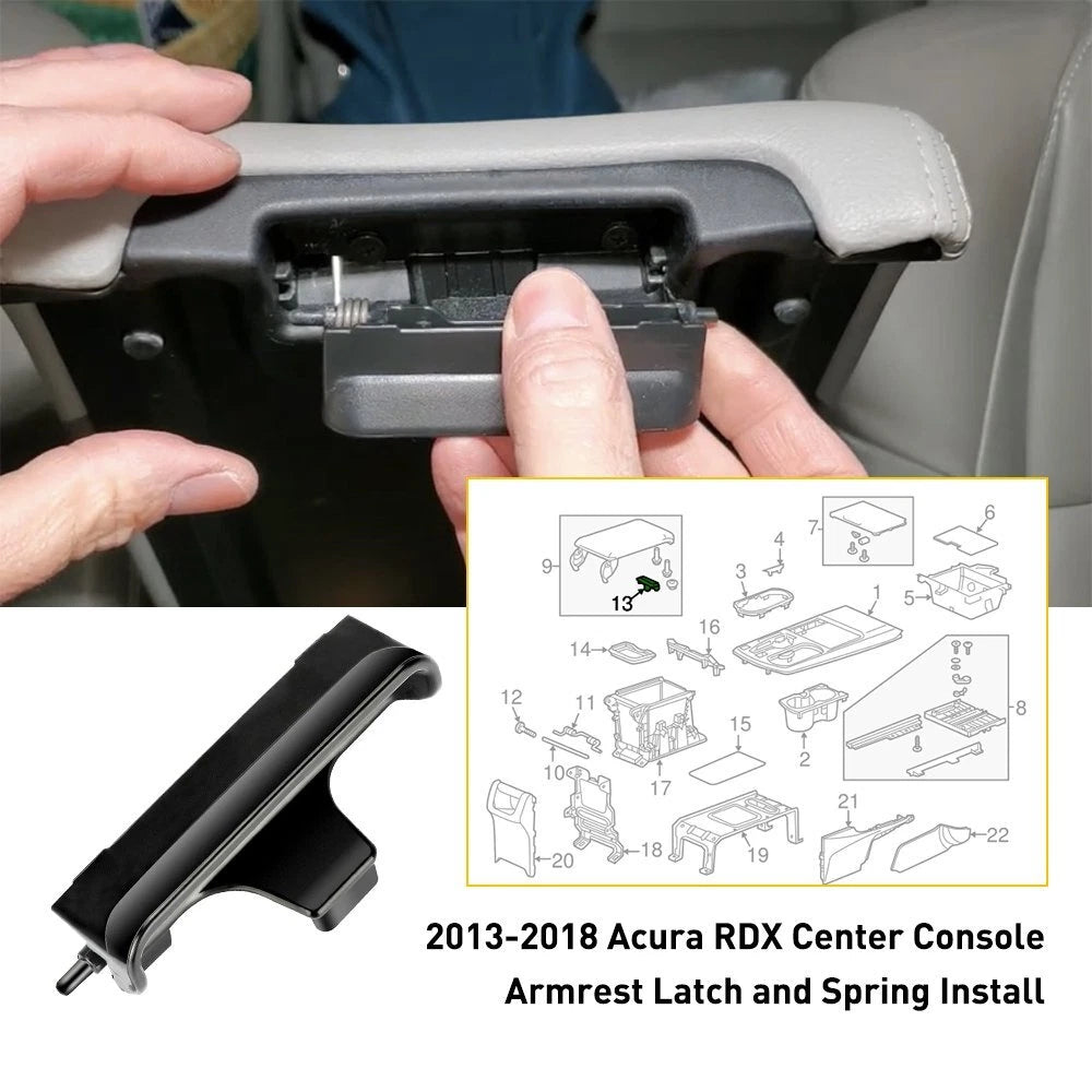 For 2013-2018 Acura RDX Console latch lid Armrest w spring 83417-TX4-A01 6B93BC-57
