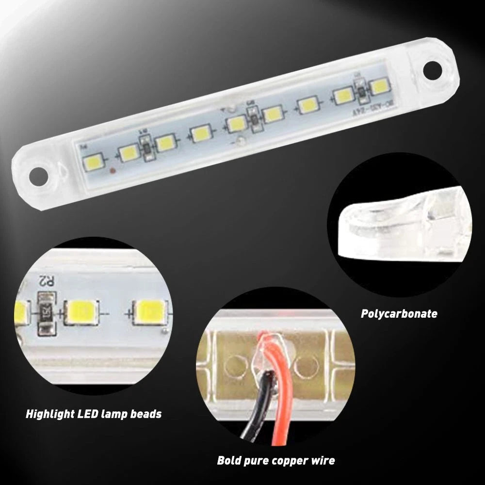 10PCS LED Side Marker Lights Bullet Clearance Light Truck Trailer 12V white EOA 6B93BC-57