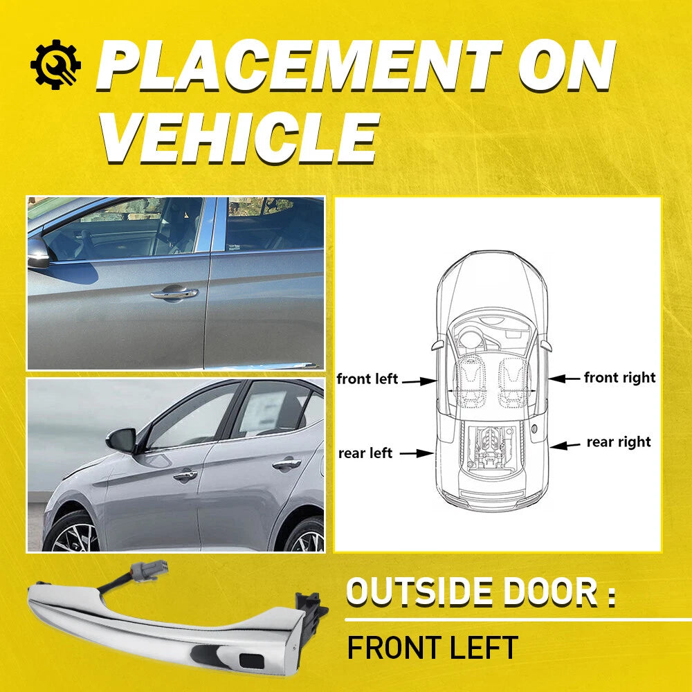 Front Left Outside Door Handle for 2017-20 Hyundai Elantra Sedan w/ Smart Key EA 6B93BC-57