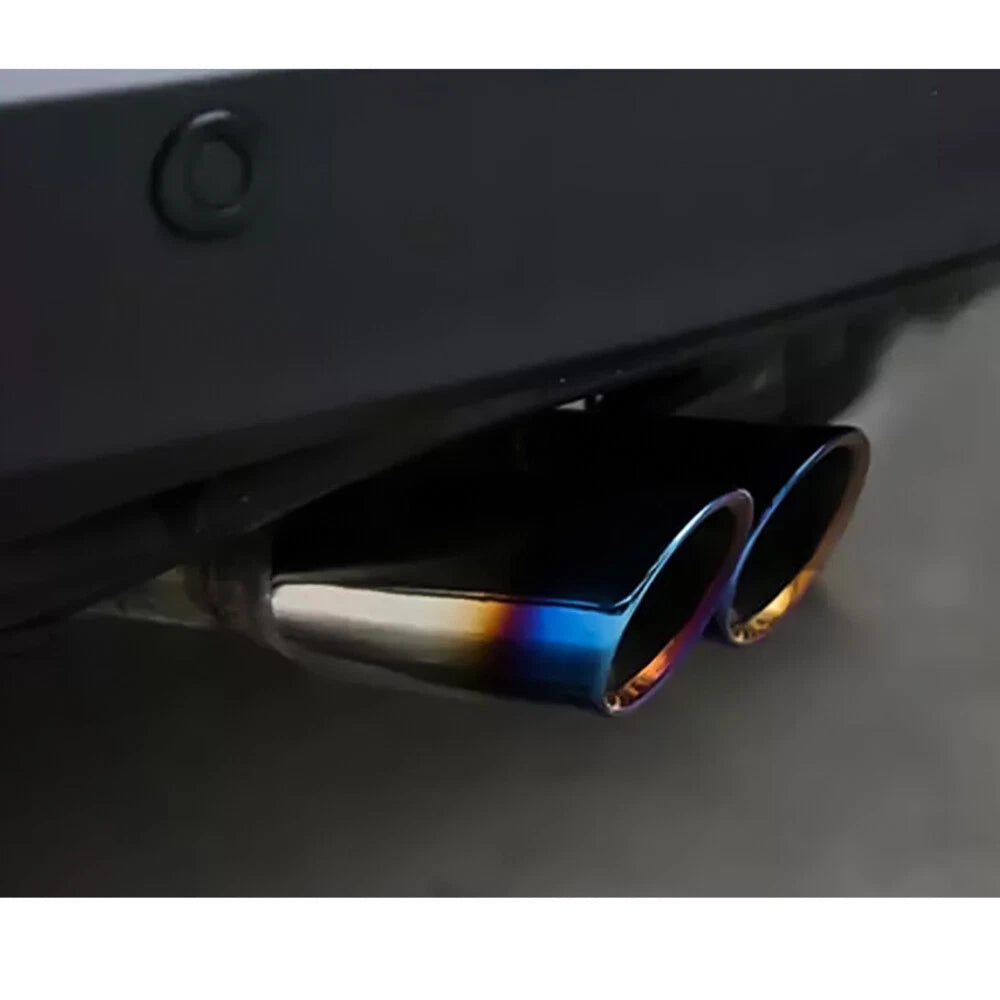 Car Muffler Tip Dual Exhaust Pipe Tail Burnt Titanium Stainless Steel EOA 6B93BC-57