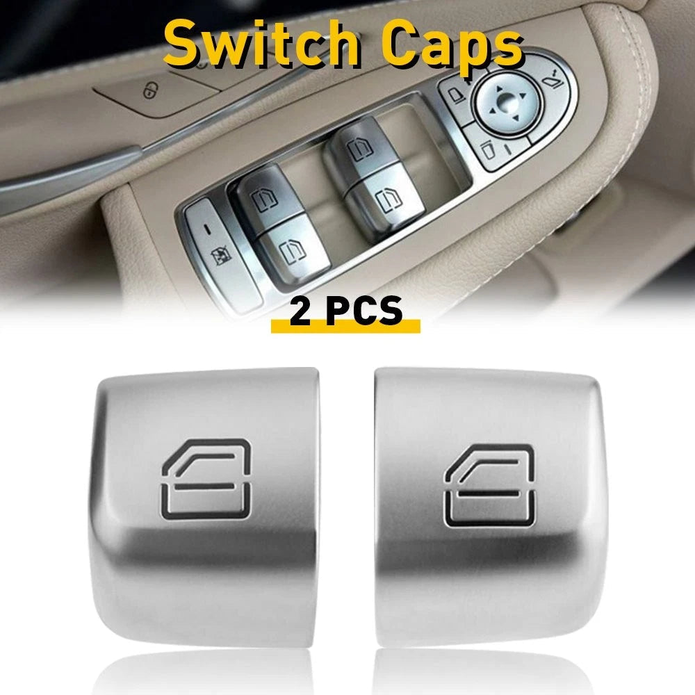 FIT FOR Mercedes C300 C350 C63 GLC300 C-Class Window Switch Repiar Caps Chrome 6B93BC-57