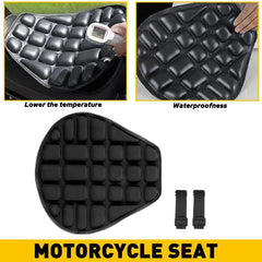 Black Lycra Comfort Gel Seat Cushion Cover Shock Absorb Pad Fits For Motorcycle 6B93BC-57