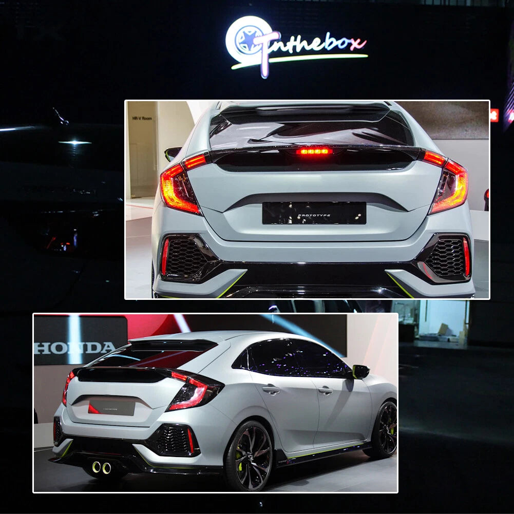 Fits Honda 2017-2021 Civic Hatchback Red Lens Rear Bumper Reflectors Assemblies 6B93BC-57
