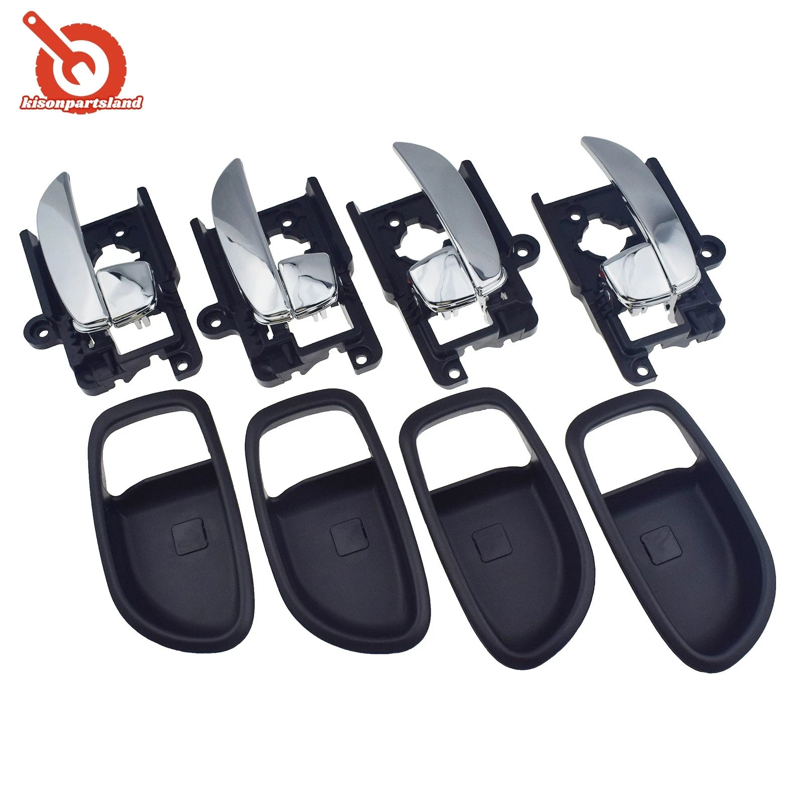Front Rear LH RH Inside Inner Door Handle & Bezel 8pcs For 07-10 Hyundai Elantra 6B93BC-57
