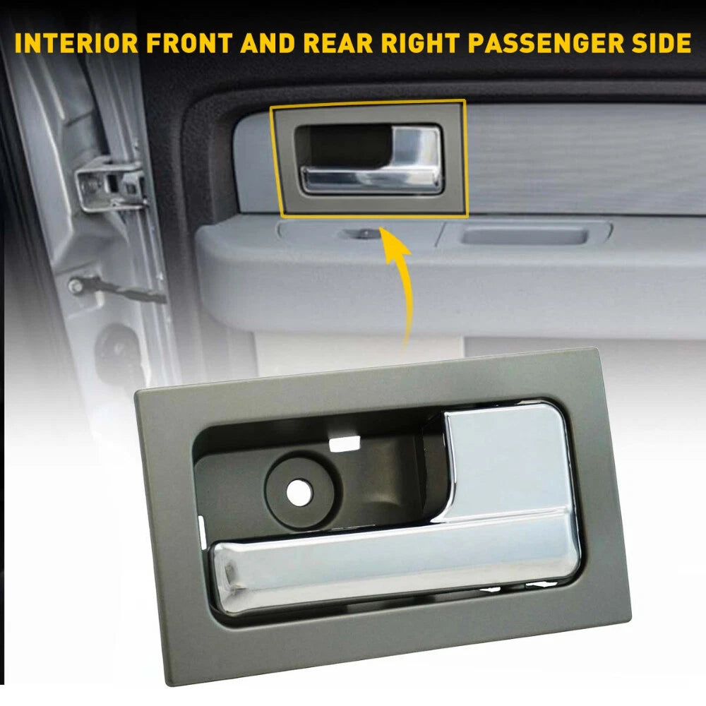 Inside Door Interior Handle Right Passenger Side Platinum Chrome for Ford F150 6B93BC-57