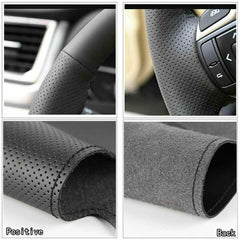 Top Leather Steering Wheel Hand-stitch on Wrap Cover For Audi A1 A3 A5 A7