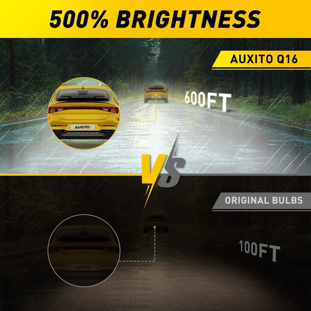 AUXITO D4S D4R LED Headlight Bulbs 6500K Super White HID Xenon Conversion Q16 EA AUXITO
