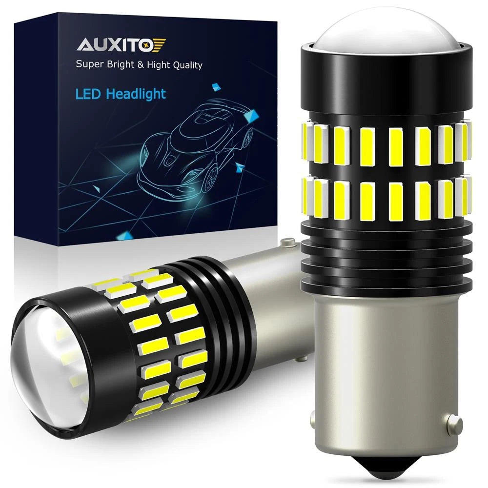 AUXITO 1156 7506 LED White 6000K Reverse Backup Turn Signal Parking Light Bulbs AUXITO