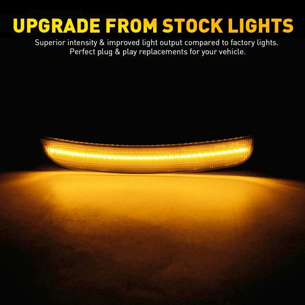 For 2015-2023 Chrysler 300 Smoked Lens LED Front Bumper Side Marker Lights Amber 6B93BC-57