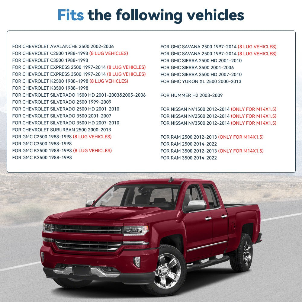 2 Pcs 1.5" 8x6.5 Wheel Spacers 14x1.5 For 2001-2010 Chevy Silverado 2500 3500 HD 6B93BC-57