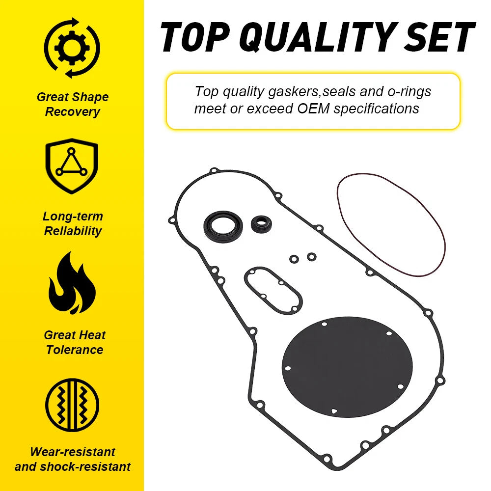 Clutch Primary Cover Gasket Seals Kit for 1999-2005 Harley Dyna Softail Models A 6B93BC-57