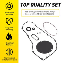 Clutch Primary Cover Gasket Seals Kit for 1999-2005 Harley Dyna Softail Models A 6B93BC-57