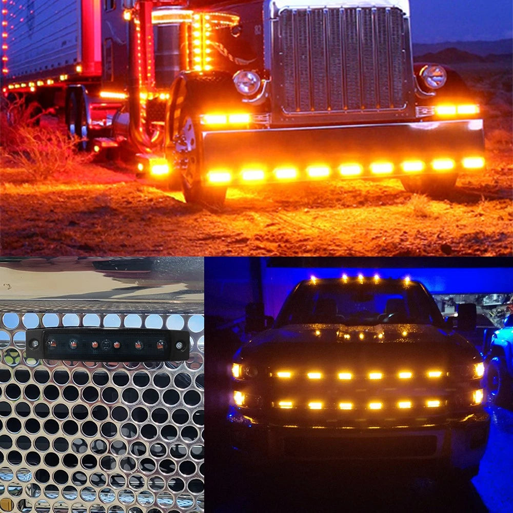 Amber Red LED Smoked 10x 12V Side Lights Marker Truck Trailer Lamp Waterproof EA 6B93BC-57