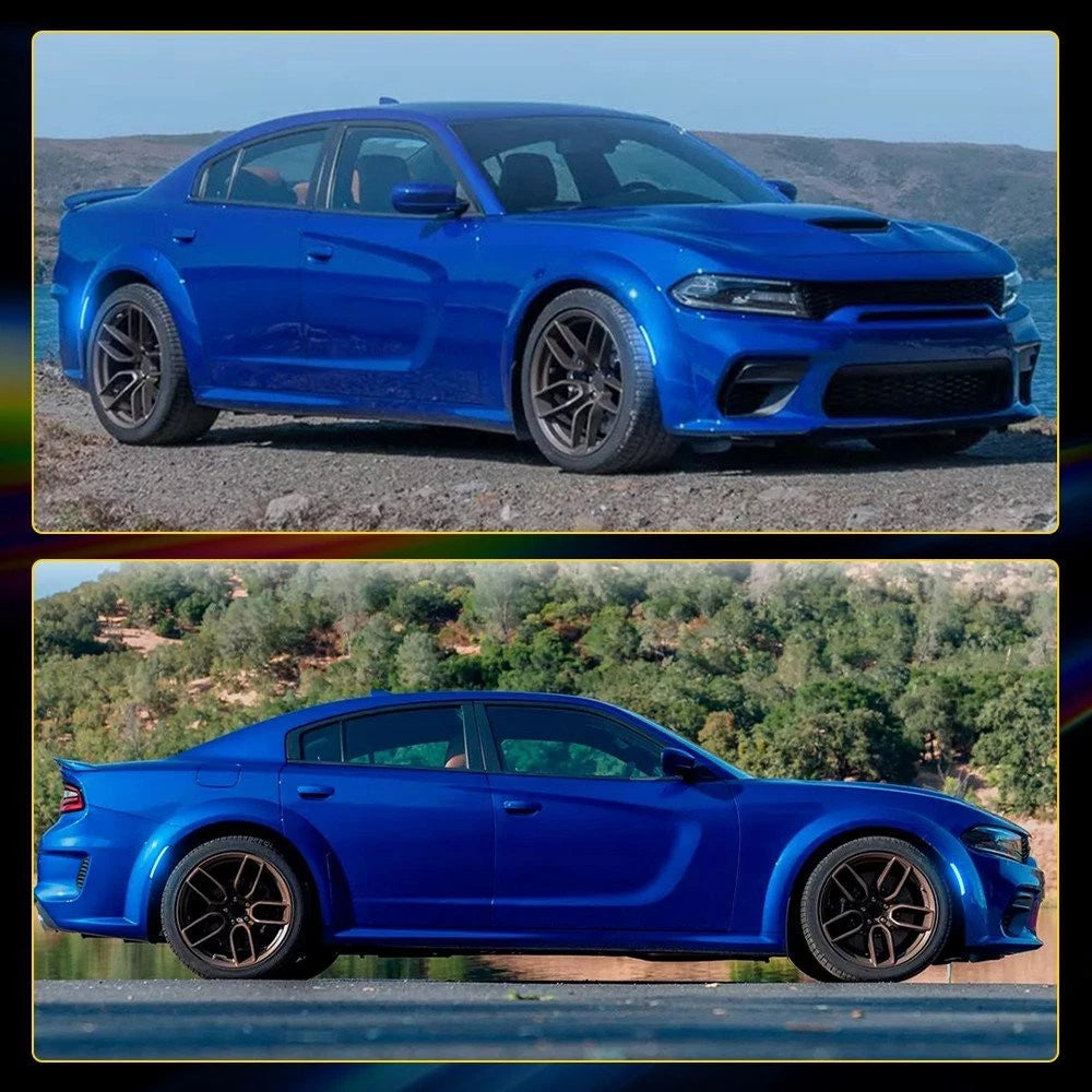 For 2015-23 Dodge Charger Blue Front Rear LED Side Marker Light Smoked Dynamic A 6B93BC-57