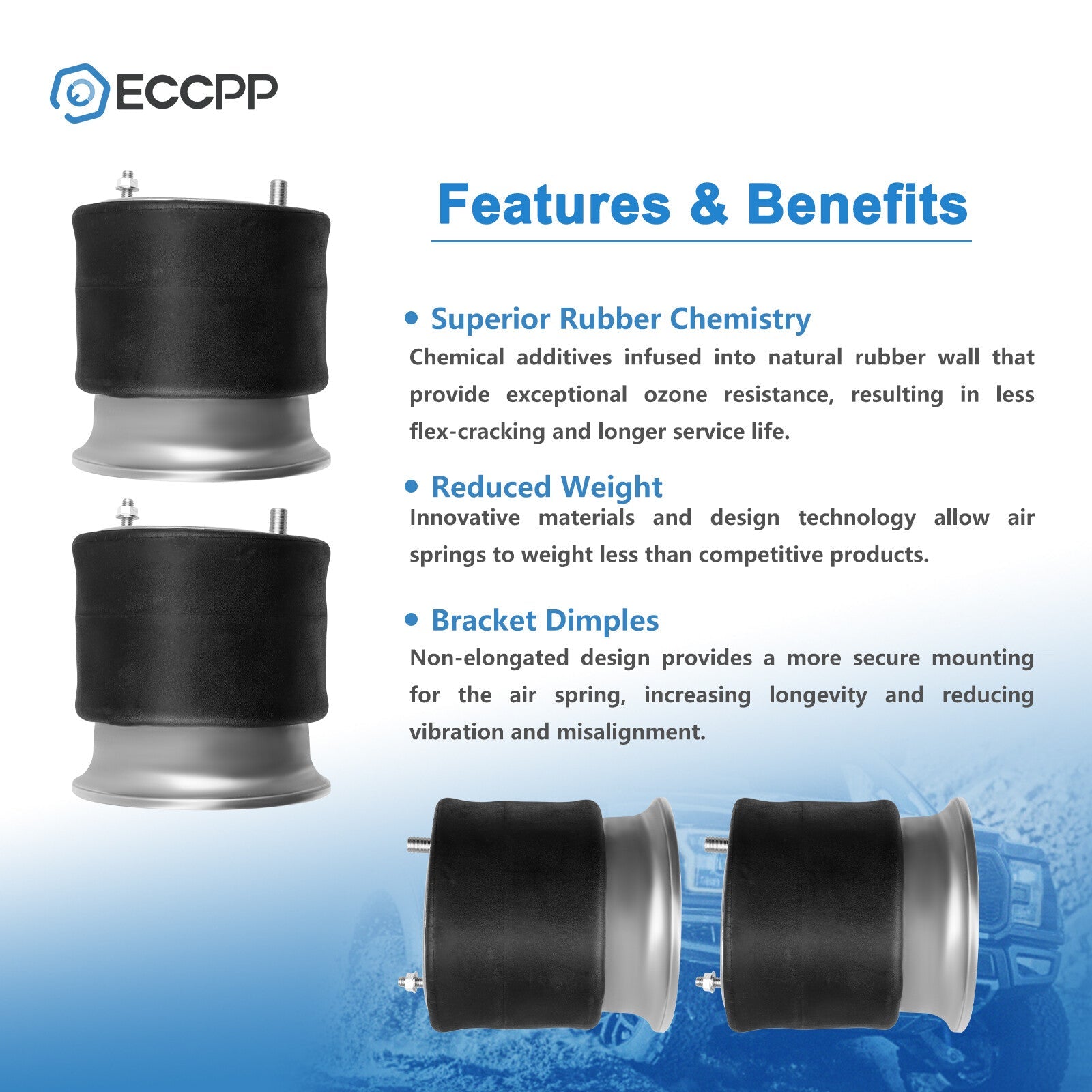 4pcs Air Suspension Air Springs For Freightliner CC Goodyear W01-358-9781 6B93BC-57